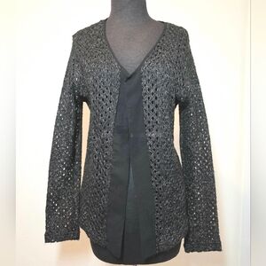 Romy Open Weave Knit Chiffon Cardigan Womens XL Witchy Bohemian Free Goth Punk